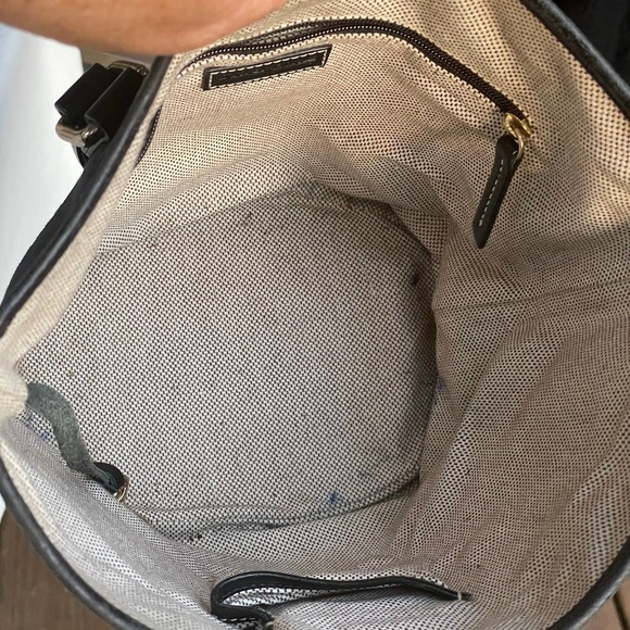 Dooney & Bourke North/South Black-On-Black Signature Canvas Bucket Handbag - Picture 12 of 16